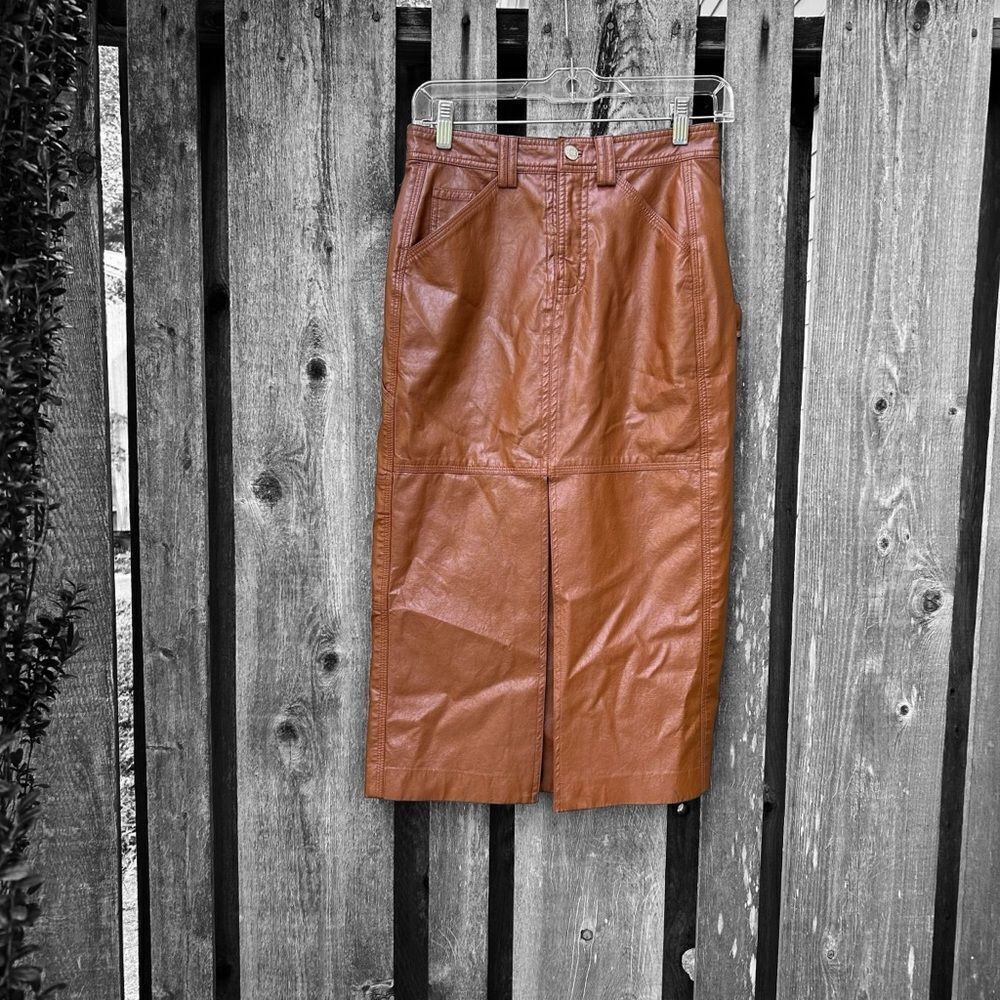 A. L.C. Faux Leather Alden Skirt Size 0